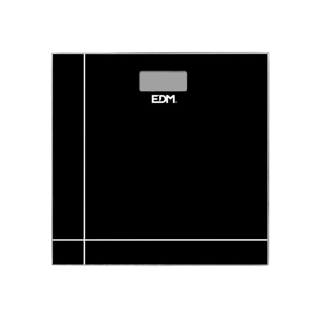 Ψηφιακή Ζυγαριά Μπάνιου EDM Κρυστάλλινο Μαύρο 180 kg (26 x 26 x 2 cm)