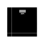 Ψηφιακή Ζυγαριά Μπάνιου EDM Κρυστάλλινο Μαύρο 180 kg (26 x 26 x 2 cm)