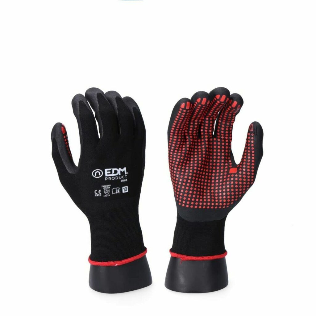 Γάντια Εργασίας EDM Νιτρίλιο Μέταλλο Βιομηχανική Μαύρο Λύκρα