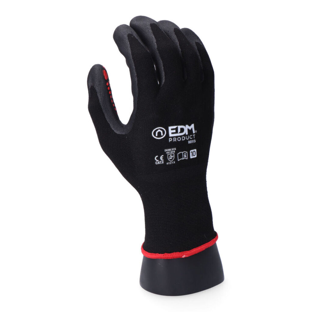 Γάντια Εργασίας EDM Νιτρίλιο Μέταλλο Βιομηχανική Μαύρο Λύκρα