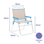 πτυσσόμενη καρέκλα Marbueno Μπλε Μπεζ 52 x 80 x 56 cm