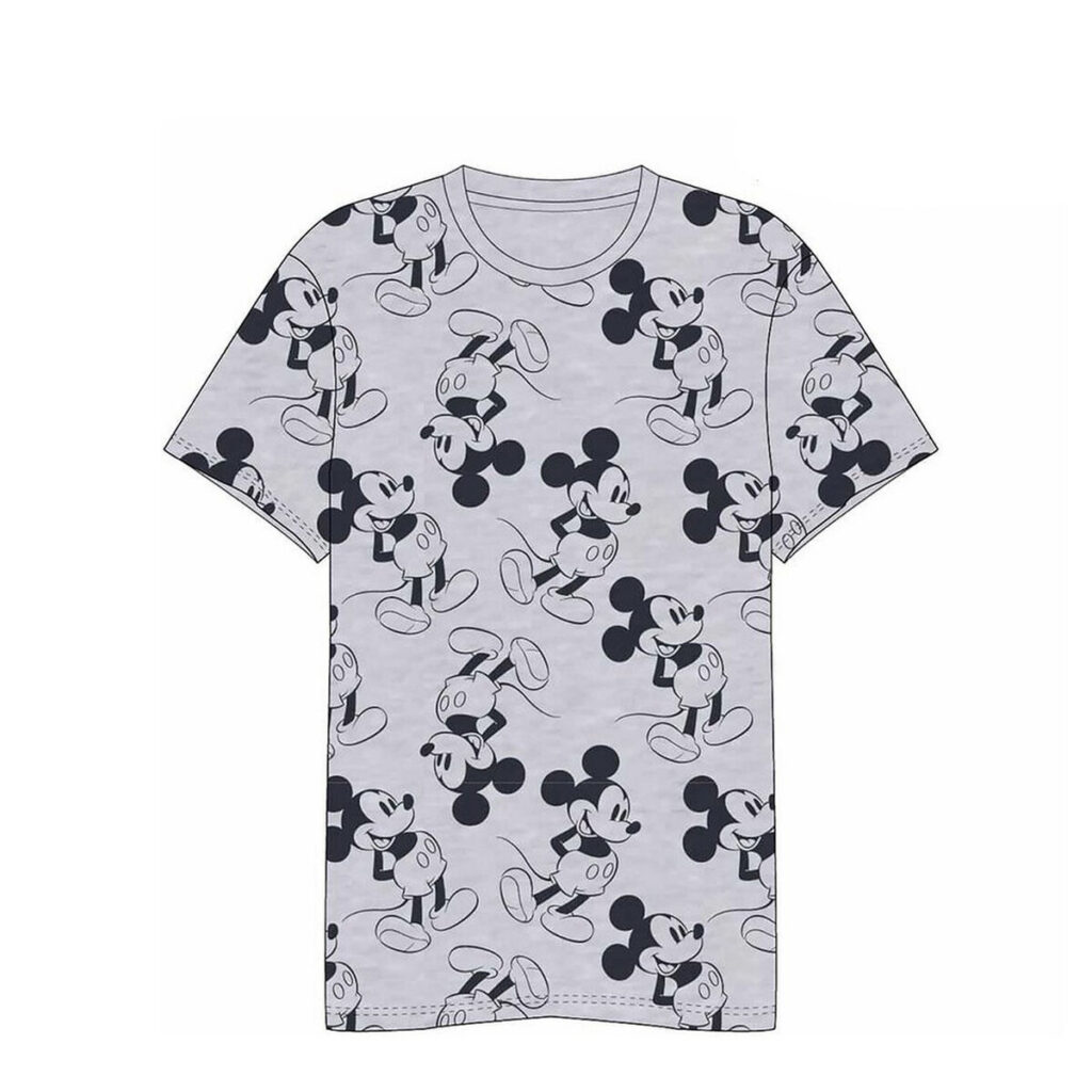 Ανδρική Μπλούζα με Κοντό Μανίκι Mickey Mouse Γκρι Ενήλικες