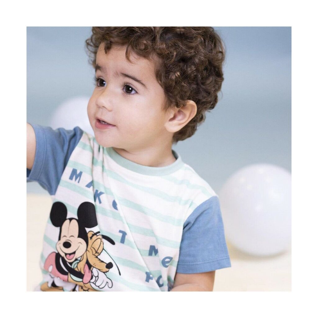 Μπλούζα με Κοντό Μανίκι Mickey Mouse Πολύχρωμο Παιδικά