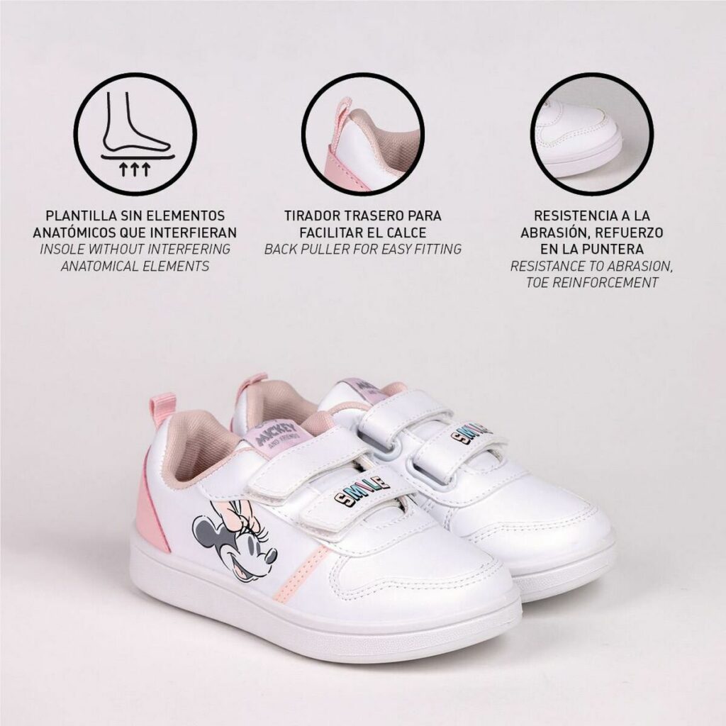 Παιδικά Aθλητικά Παπούτσια Minnie Mouse Velcro Λευκό