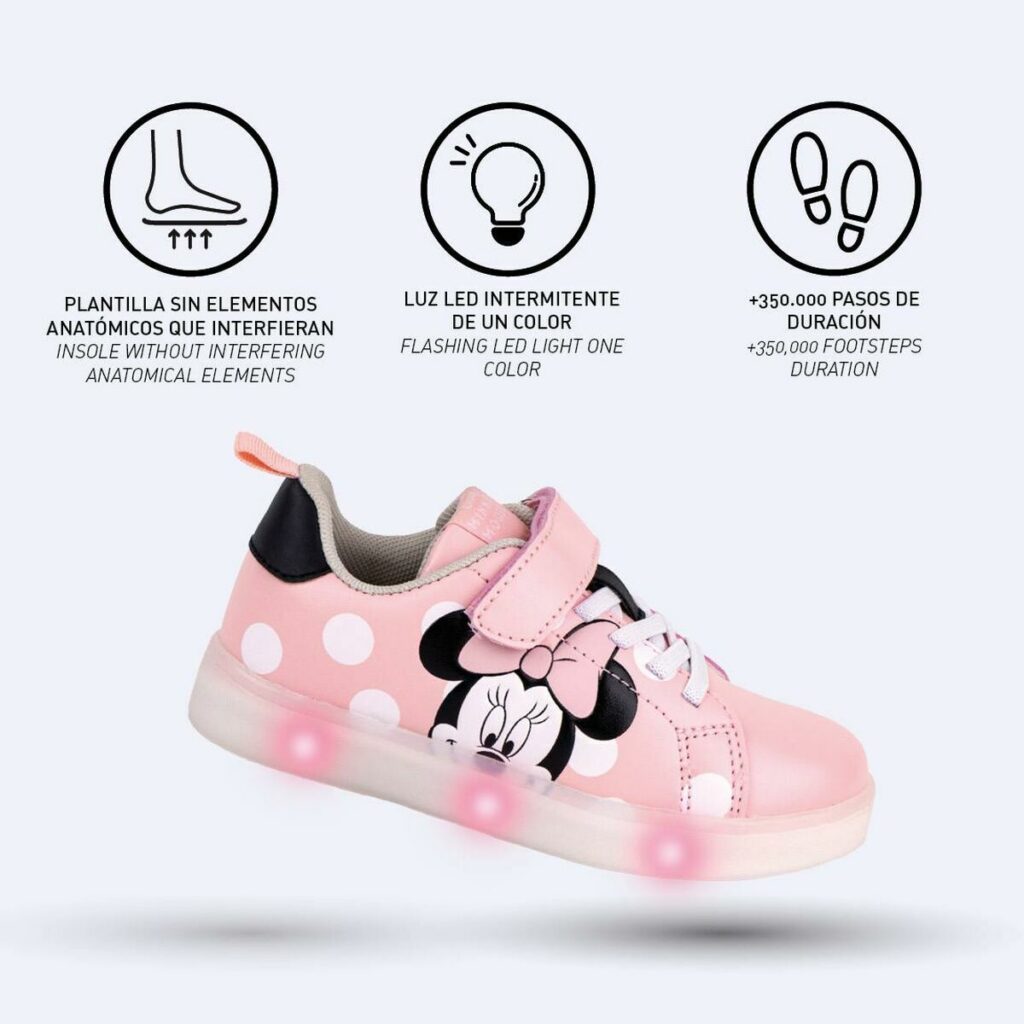 Αθλητικα παπουτσια με LED Minnie Mouse Velcro Ροζ