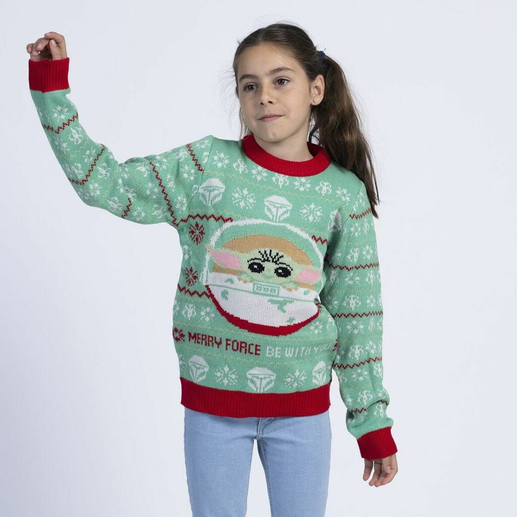 Unisex Μπλούζα Ζέρσεϊ The Mandalorian Παιδικά Χριστουγεννιάτικο στεφάνι Πράσινο