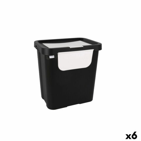 Κάδος Απορριμμάτων για Ανακύκλωση Tontarelli Moda double Λευκό (x6) 24 L