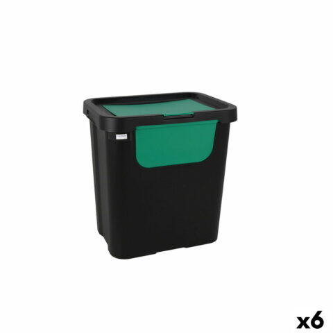 Κάδος Απορριμμάτων για Ανακύκλωση Tontarelli Moda double Πράσινο (x6) 24 L