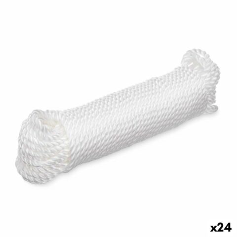 Σχοινί για το Άπλωμα των Ρούχων Λευκό Πλαστική ύλη 20 m (24 Μονάδες)