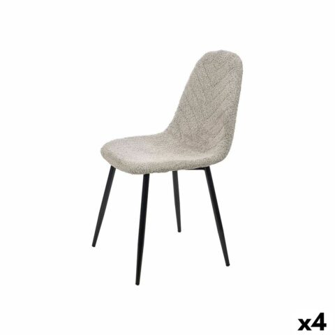 Καρέκλα Γκρι Ύφασμα Δέρμα προβάτων 45 x 89 x 53 cm (4 Μονάδες)