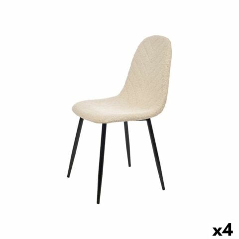 Καρέκλα Μπεζ Ύφασμα Δέρμα προβάτων 45 x 89 x 53 cm (4 Μονάδες)