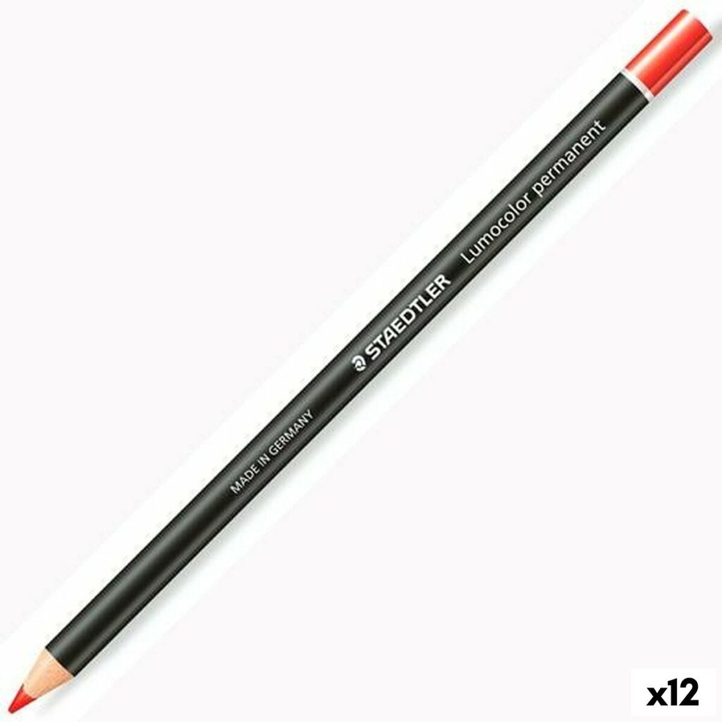 Μολύβια Staedtler Lumocolor Permanent Glasochrom Μόνιμη Κόκκινο (12 Μονάδες)