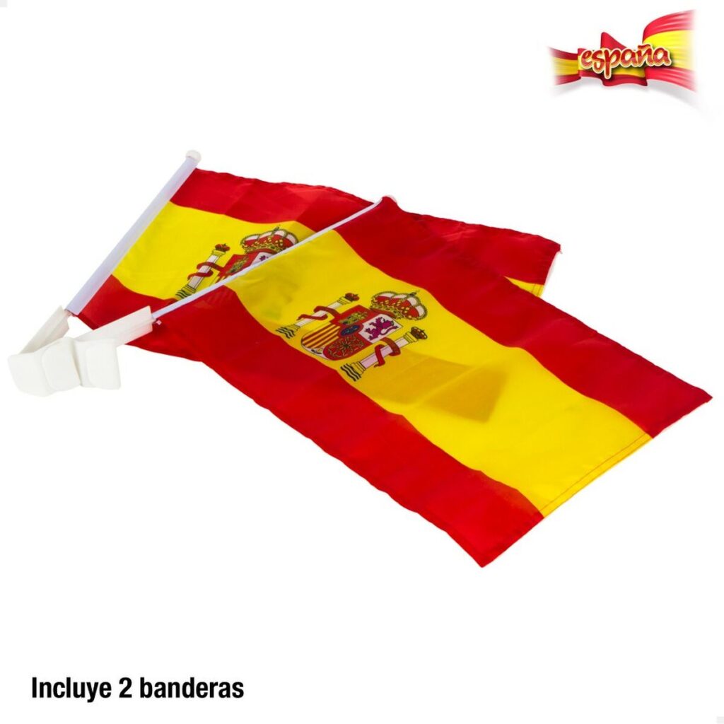 Car flag holder Colorbaby 45 x 30 cm Ισπανία 2 Τεμάχια 24 Μονάδες