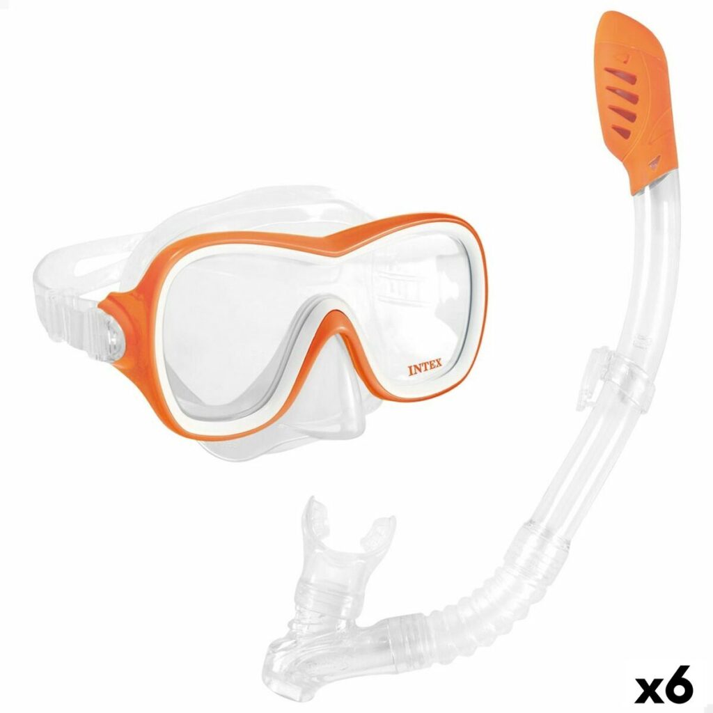 Γυαλιά Καταδύσεων με Σωλήνα Intex Wave Rider Πορτοκαλί