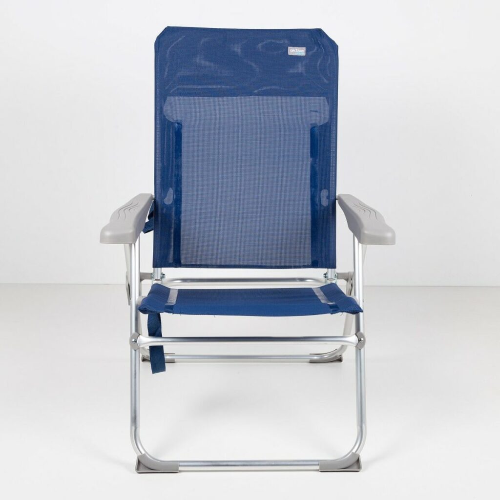 Καρέκλα στην παραλία Aktive Ναυτικό Μπλε 47 x 94 x 60 cm (4 Μονάδες)