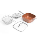 Σετ Τηγανιών Πολλαπλών Χρήσεων 5 σε 1 Copper Coppans InnovaGoods 4 Τεμάχια