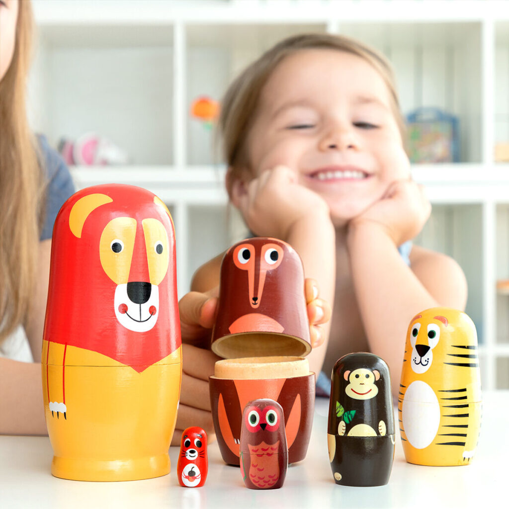 Ξύλινο Matryoshka με Εικόνες από Ζώα Funimals InnovaGoods 11 Τεμάχια