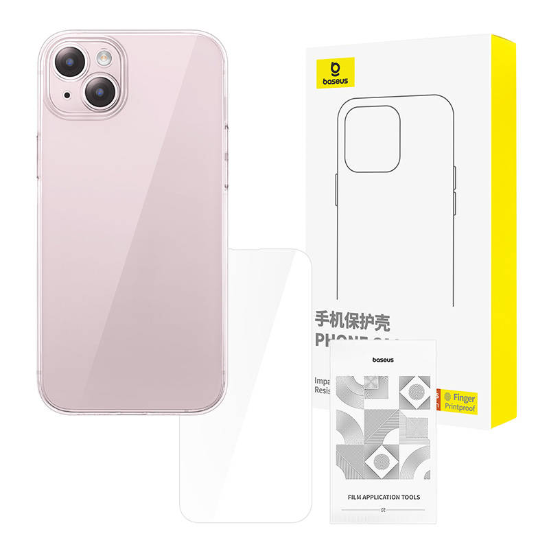 Baseus Θήκη για iPhone 15 Plus και Προστατευτικό Οθόνης Tempered Glass (Διαφανές)