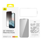 Baseus Προστατευτικό Οθόνης Tempered Glass Diamond με Φίλτρο Ιδιωτικότητας για iPhone 15 Plus (Διαφανές)