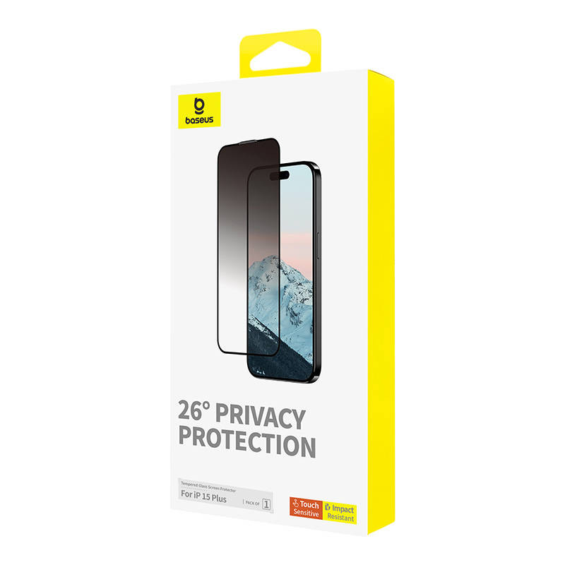 Baseus Προστατευτικό Οθόνης Tempered Glass Diamond με Φίλτρο Ιδιωτικότητας για iPhone 15 Plus (Διαφανές)