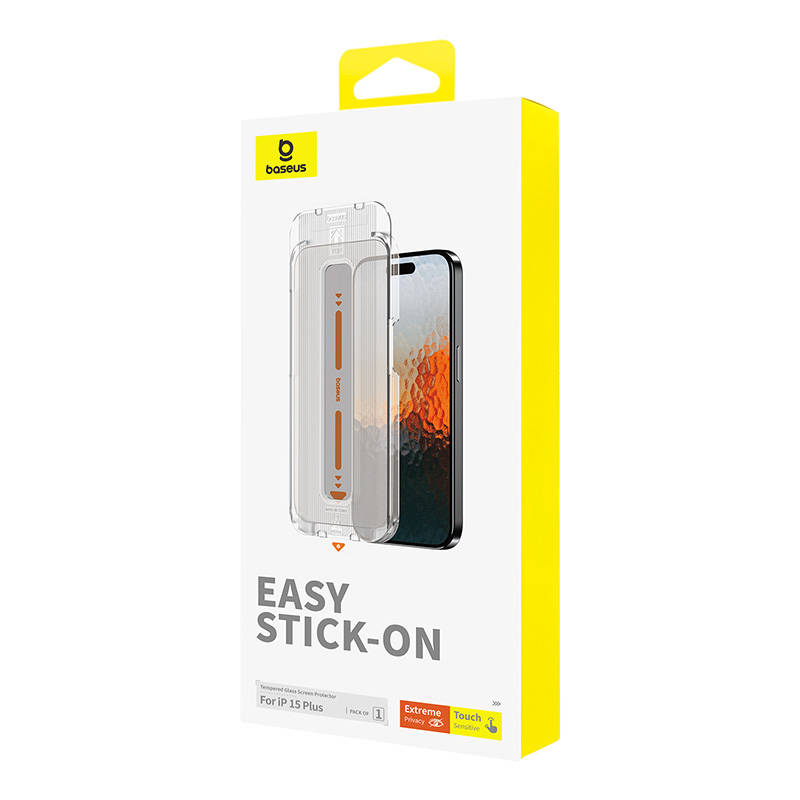 Baseus Προστατευτικό Οθόνης Tempered Glass Sapphire με Φίλτρο Ιδιωτικότητας για iPhone 15 Plus (Διαφανές)