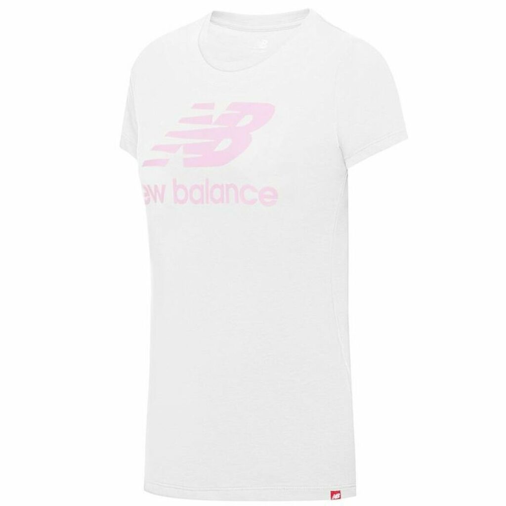 Γυναικεία Μπλούζα με Κοντό Μανίκι New Balance Essentials Stacked Λευκό