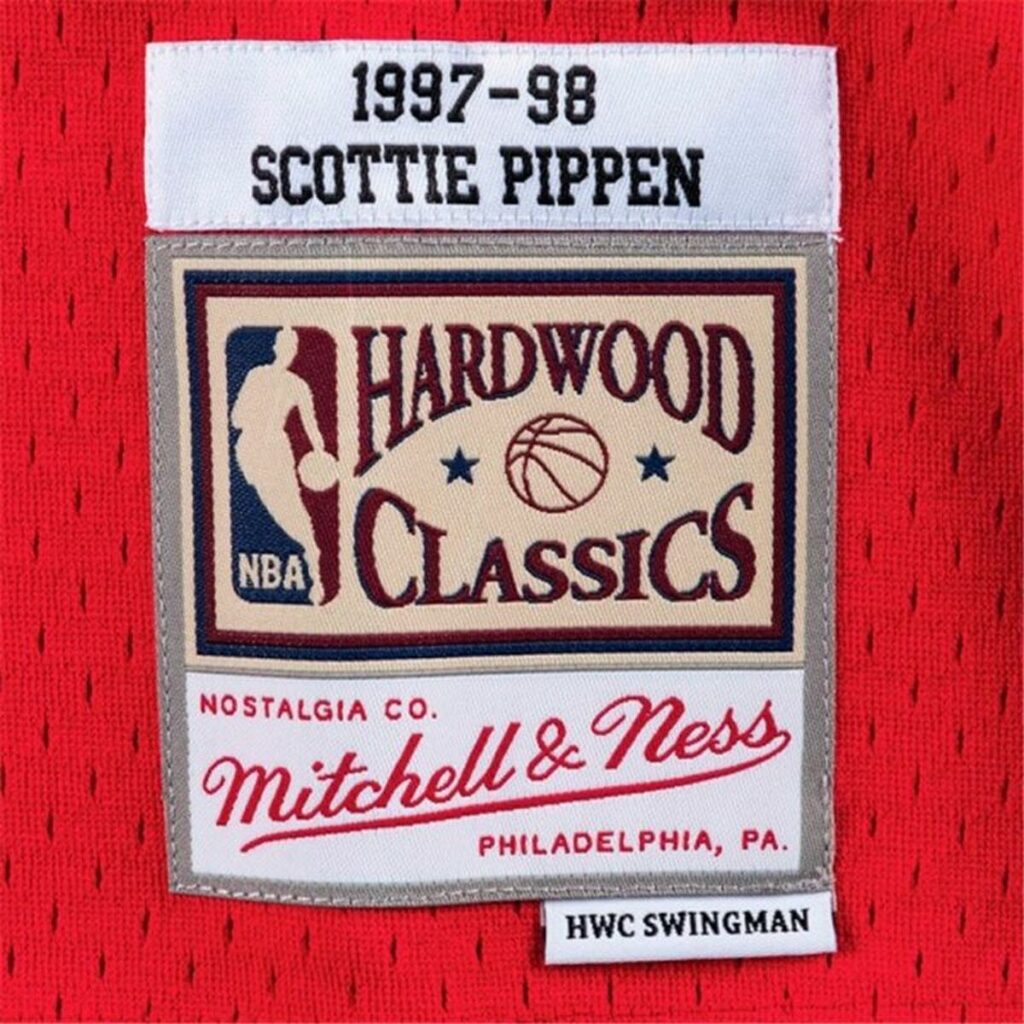 Μπλουζάκι μπάσκετ Mitchell & Ness Chicago Bull Scotie Pippen Πορφυρό Κόκκινο
