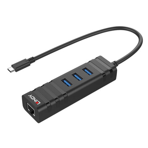 USB Hub LINDY 43249 Μαύρο