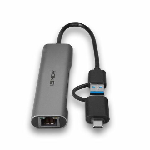 USB Hub LINDY 43379 Μαύρο