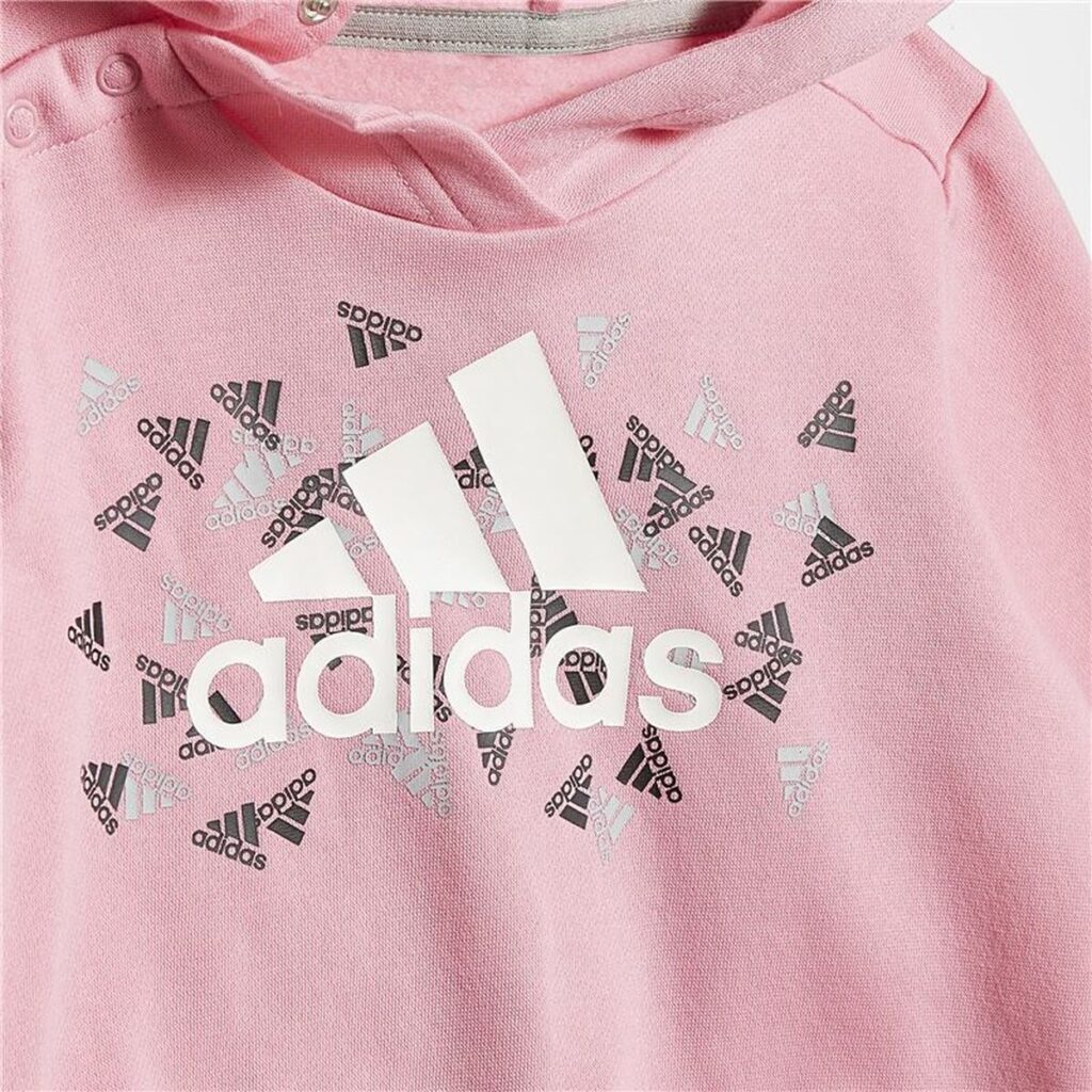 Παιδική Αθλητική Φόρμα Adidas Badge of Sport Graphic Γκρι Ροζ