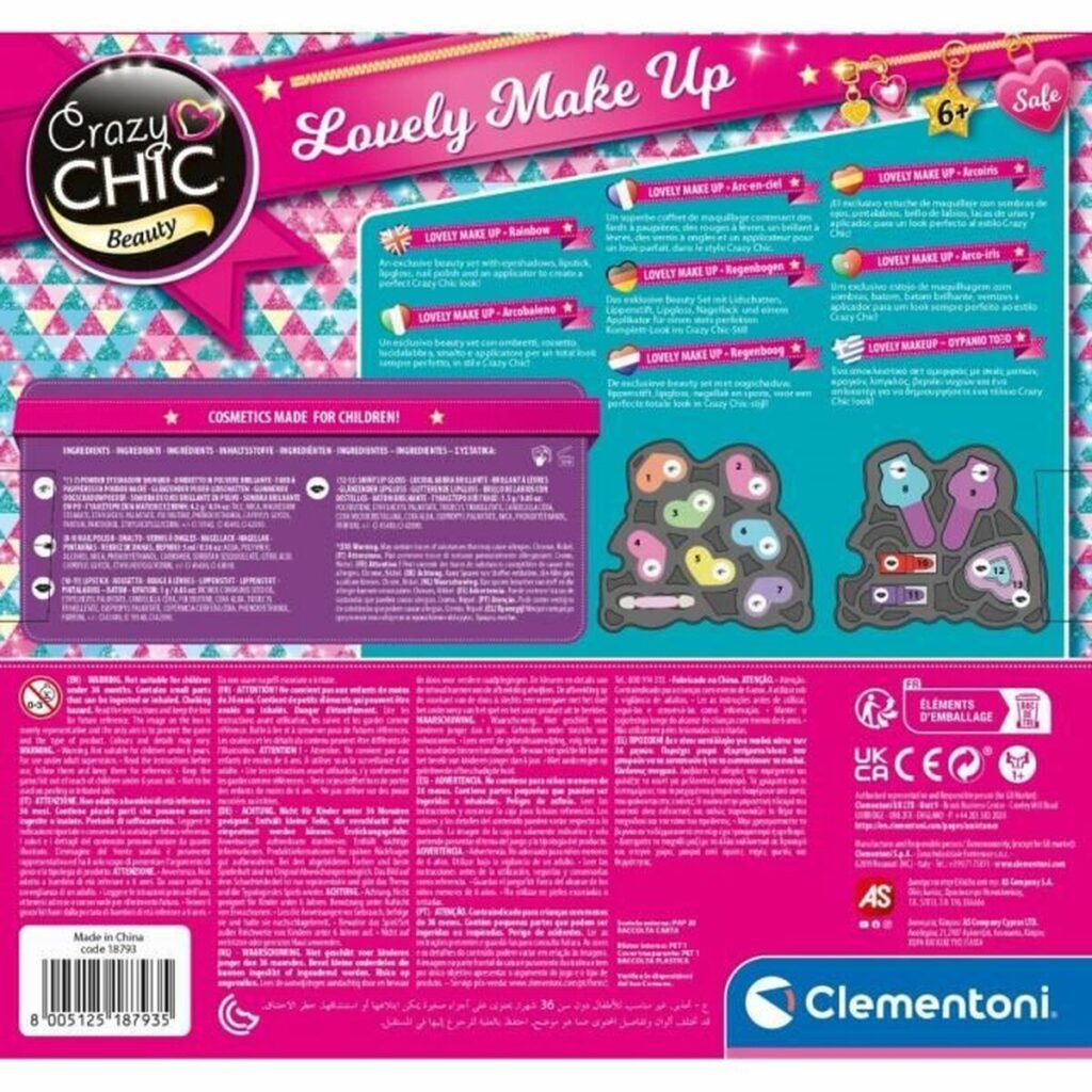 Σετ μακιγιάζ για παιδιά Clementoni Crazy Chic Beauty Lovely Make up Πολύχρωμο