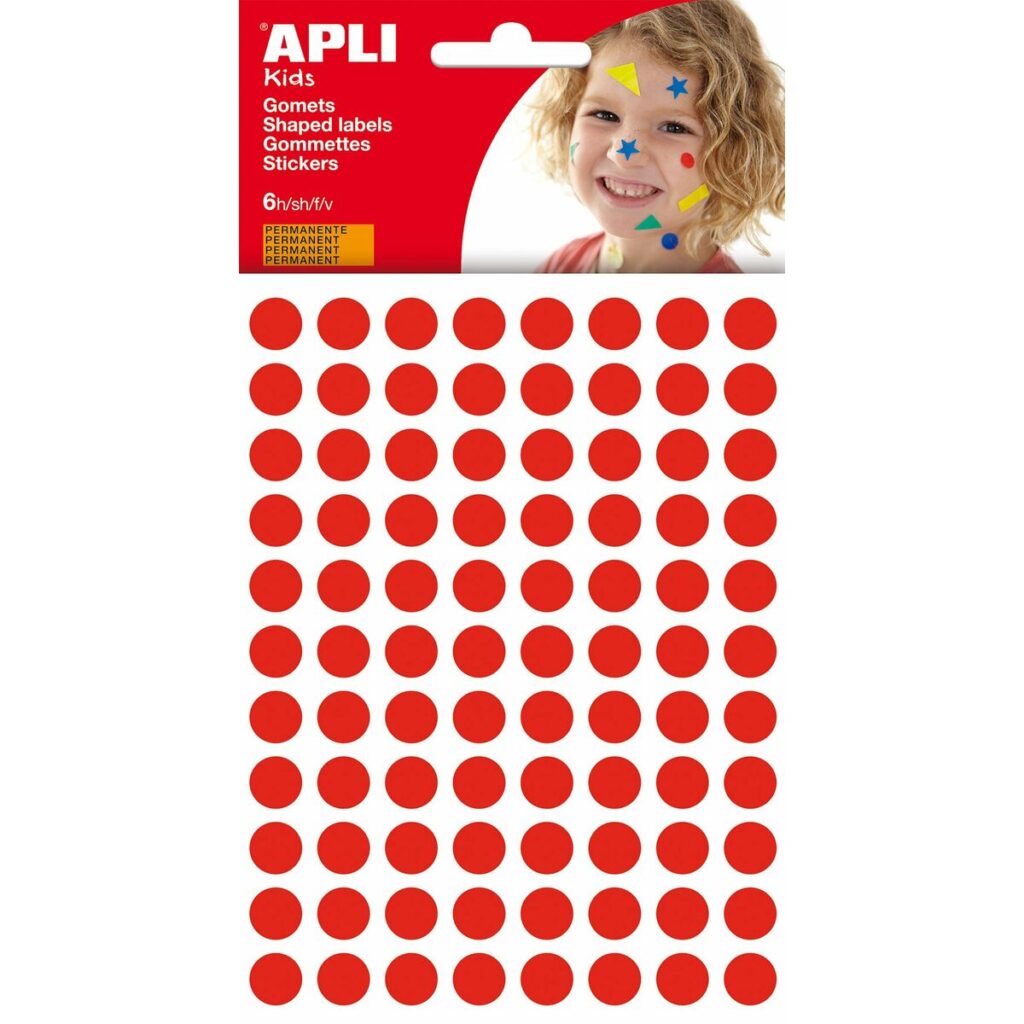 Αυτοκόλλητα Apli Kids Gomets Κόκκινο Στρόγγυλο (1 Τεμάχια) (x10)