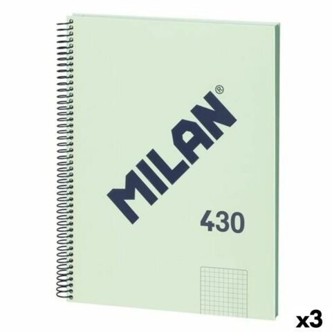 Σημειωματάριο Milan 430 Πράσινο A4 80 Φύλλα (3 Μονάδες)