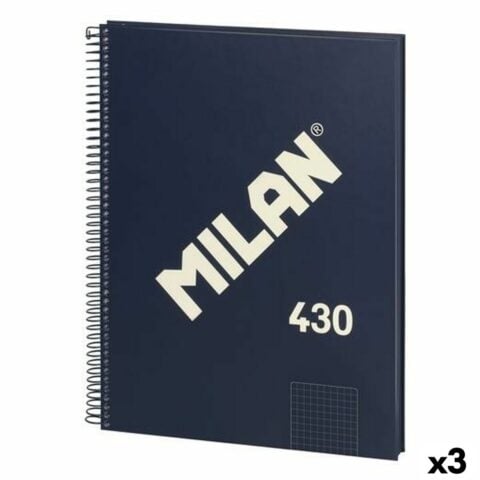 Σημειωματάριο Milan 430 Μπλε A4 80 Φύλλα (3 Μονάδες)