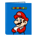 Φάκελος δακτυλίου Super Mario Play Μπλε Κόκκινο A4 26.5 x 33 x 4 cm
