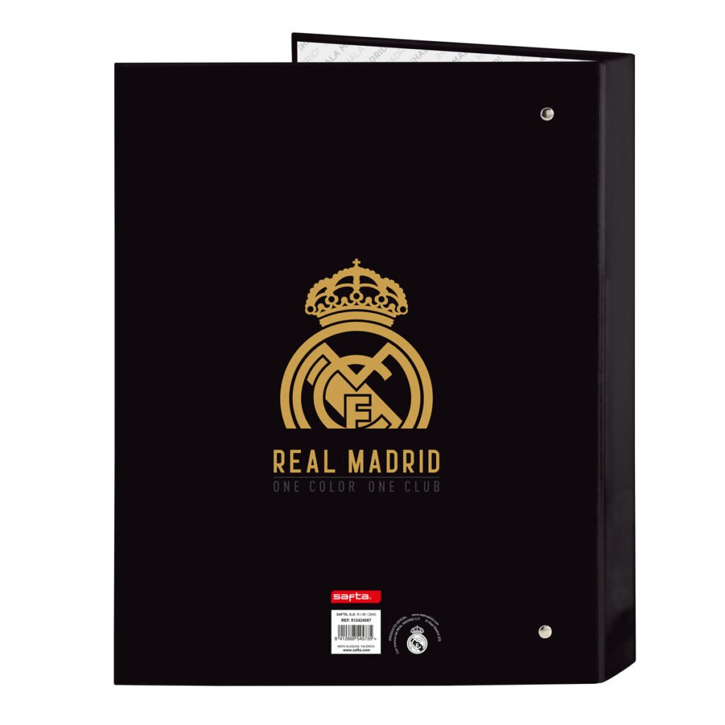 Φάκελος δακτυλίου Real Madrid C.F. Μαύρο A4 26.5 x 33 x 4 cm