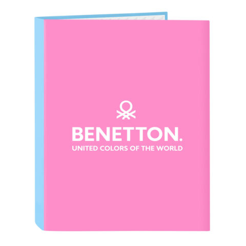 Φάκελος δακτυλίου Benetton Spring Ροζ Sky μπλε A4 26.5 x 33 x 4 cm
