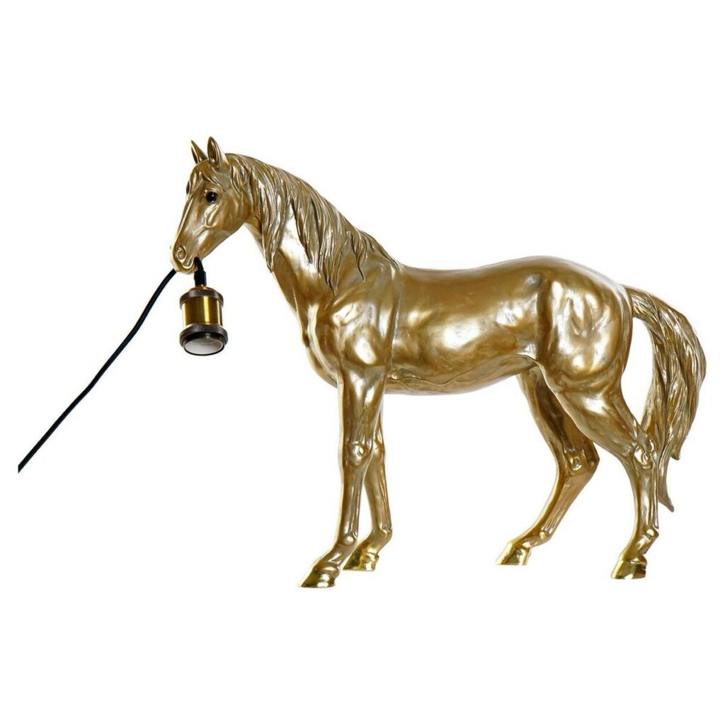 Επιτραπέζιο Φωτιστικό DKD Home Decor Ρητίνη 25W 220 V Χρυσό Άλογο (59.5 x 16.5 x 47 cm)