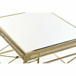 Βοηθητικό Τραπέζι DKD Home Decor 62 x 62 x 51 cm Καθρέφτης Χρυσό Μέταλλο
