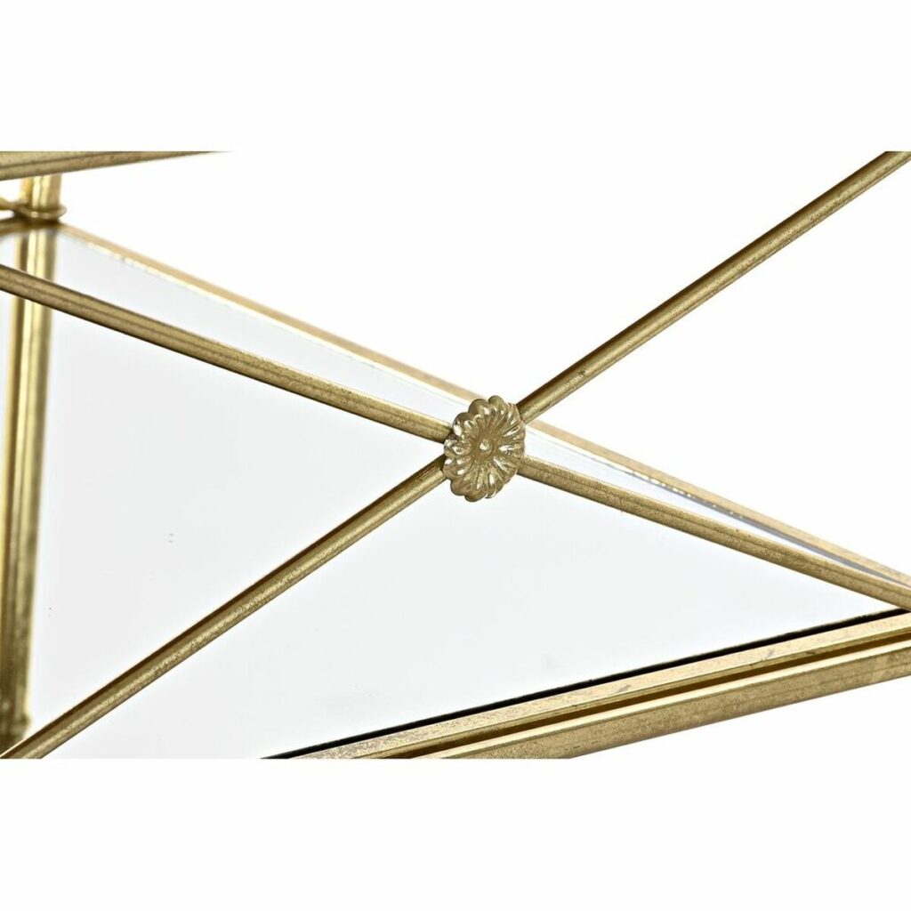 Βοηθητικό Τραπέζι DKD Home Decor 62 x 62 x 51 cm Καθρέφτης Χρυσό Μέταλλο