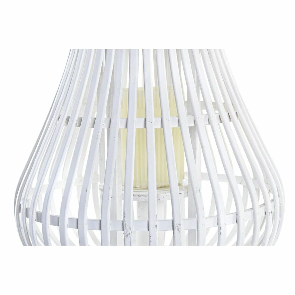 Lanterne DKD Home Decor Λευκό Bamboo Κρυστάλλινο Urban 29 x 29 x 34 cm