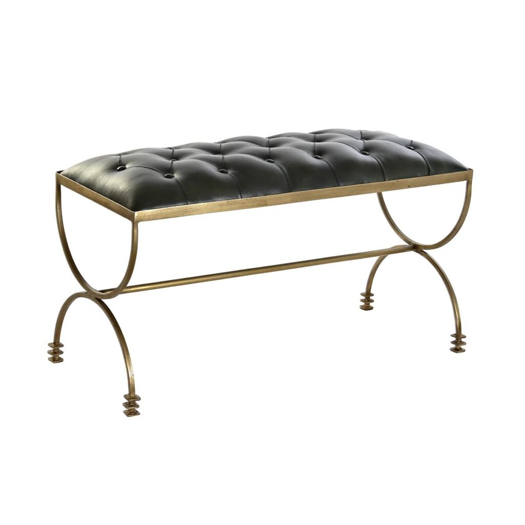 Foot-of-bed Bench DKD Home Decor 90 x 38 x 52 cm Χρυσό Μέταλλο Πράσινο Μεταλλικό