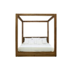 Κρεβάτι Home ESPRIT πολυεστέρας Τζίντζερ Ανακυκλωμένο ξύλο 202 x 222 x 215 cm