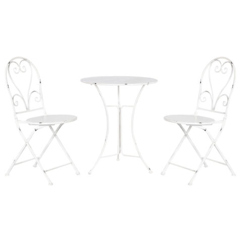 Σετ Τραπέζι με 2 Καρέκλες Home ESPRIT Λευκό 60 x 60 x 70 cm