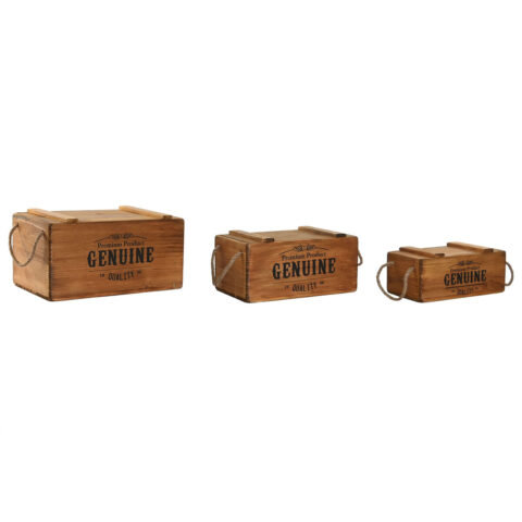 Κουτιά αποθήκευσης Home ESPRIT Genuine Φυσικό ξύλο ελάτου 38 x 24 x 20 cm 3 Τεμάχια