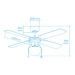 Ανεμιστήρας Οροφής με Φως EDM 33801 Caribe Ασημί 50 W
