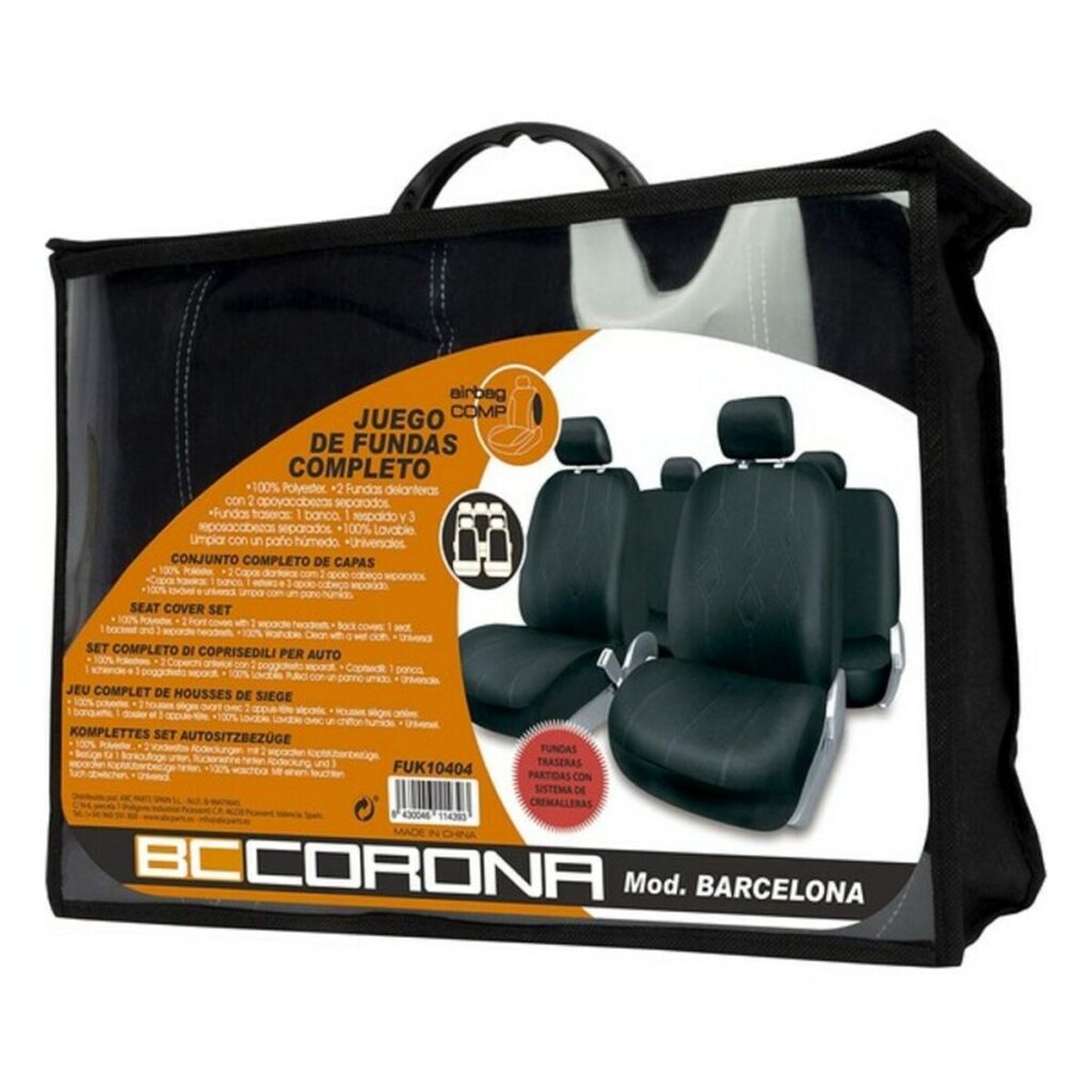 Σετ Καλύψεων Καθισμάτων BC Corona FUK10404 Μαύρο (11 PCS)