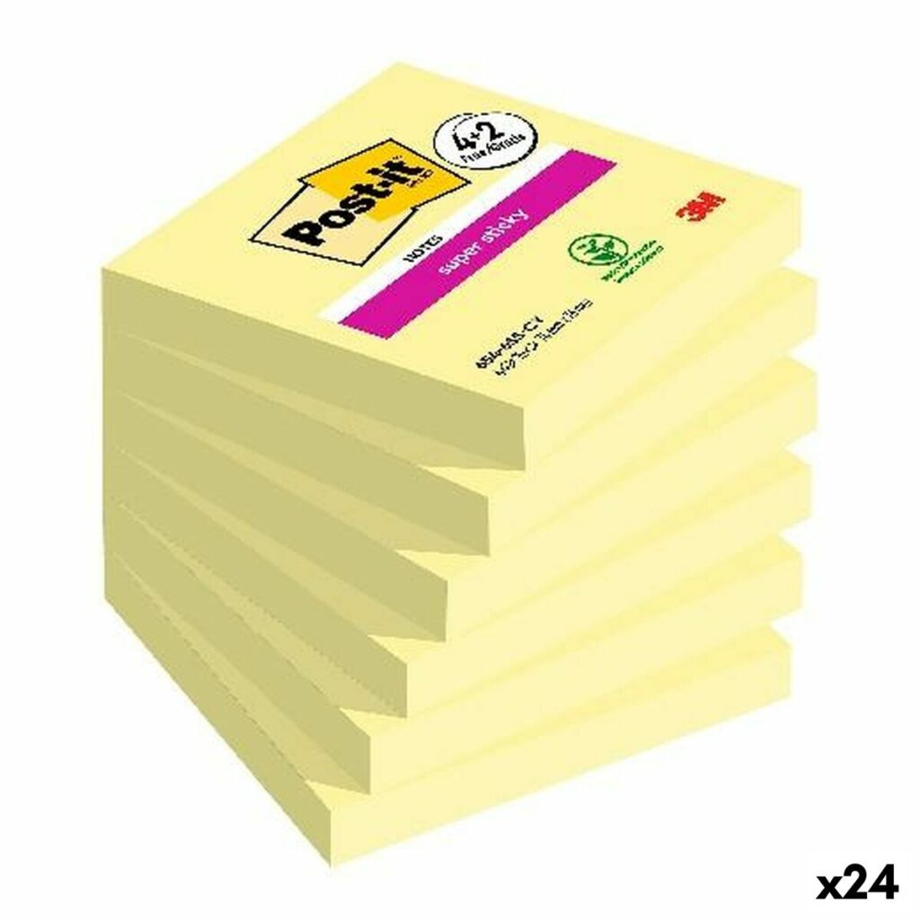 Συγκολλητικές Σημειώσεις Post-it Super Sticky Κίτρινο 76 x 76 mm 6 Τεμάχια (24 Μονάδες)