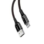 Kabel USB Lightning z diodą LED Baseus C-shaped 2.4A 1m (czarny)