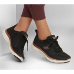 Γυναικεία Αθλητικά Παπούτσια Skechers Mesh Lace-Up Μαύρο